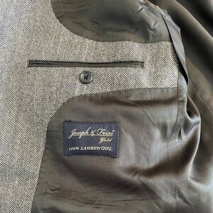 JOSEPH & FEISS 100% PURE LAMBSWOOL HERRINGBONE SPORTS JACKET - SZ 42R